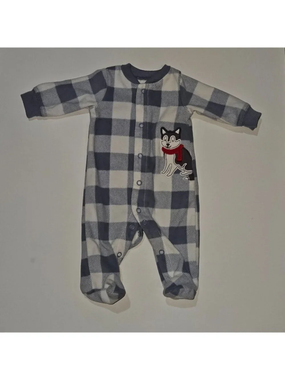 6 Pairs Footie Pajamas Lot NB 0-3-6 Months Baby Boy Buffalo Plaid Weeplay Carter